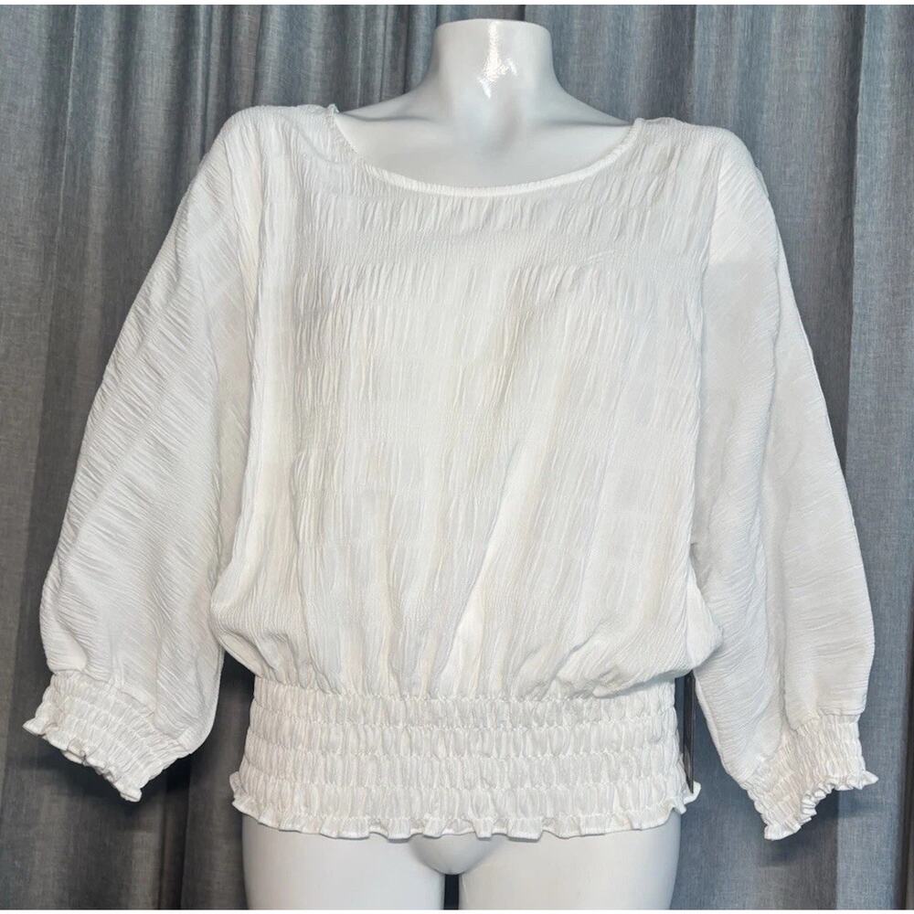 NWT Women's Size Large Vince Camuto New Ivory Blouse Desert Summer